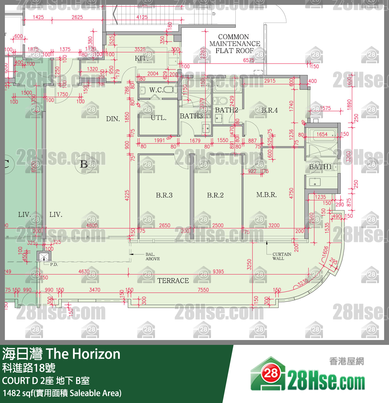 海日灣 大廈 COURT D 2座 B室 平面圖