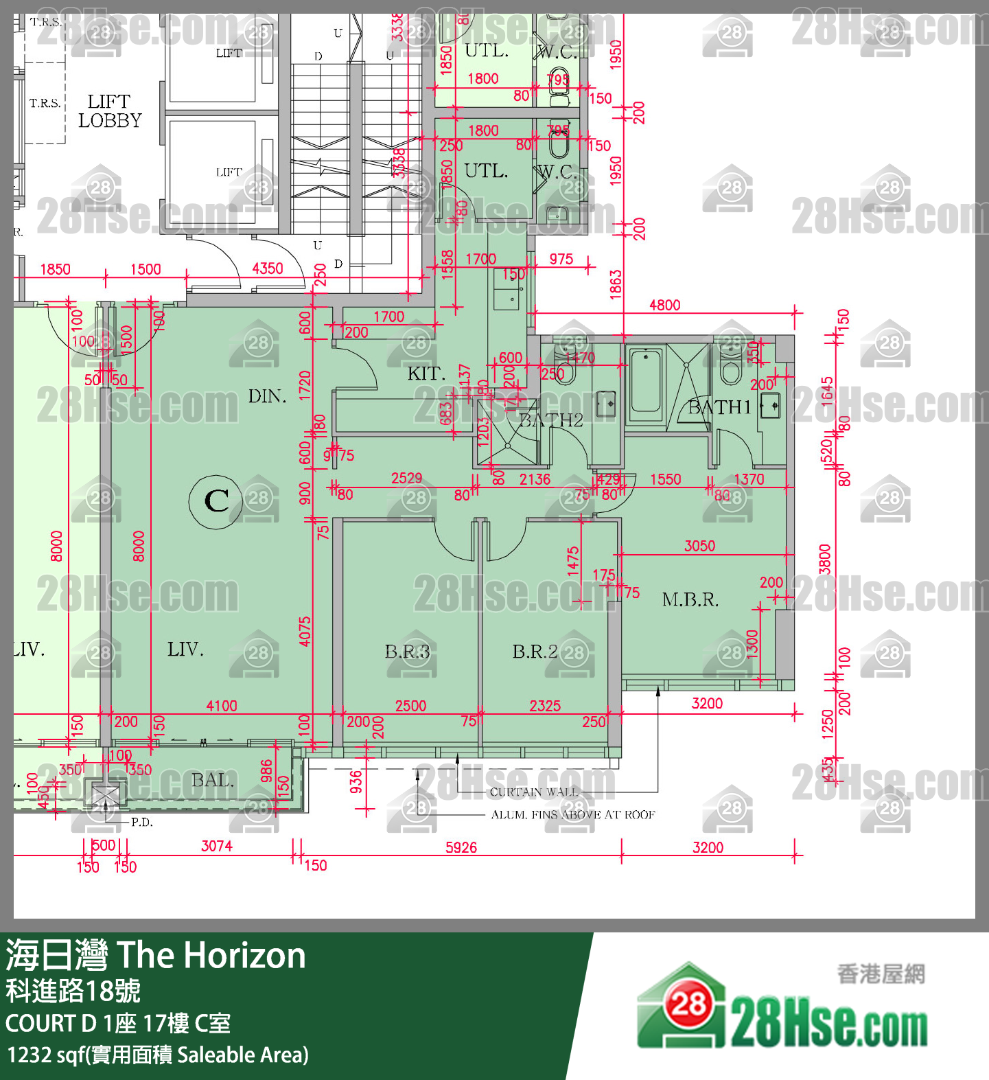 海日灣 大廈COURT D 1座17樓 C室 平面圖