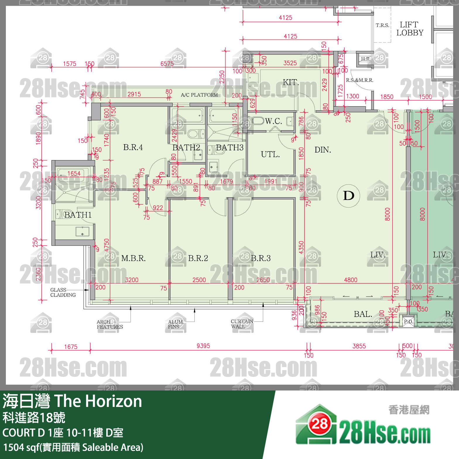 海日灣 大廈COURT D 1座10樓 D室 平面圖