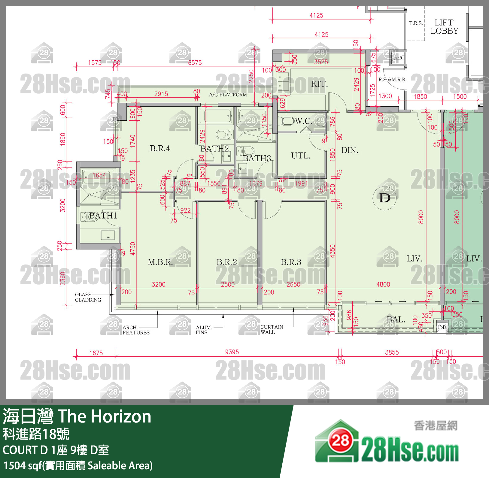 海日灣 大廈 COURT D 1座 9樓 D室 平面圖