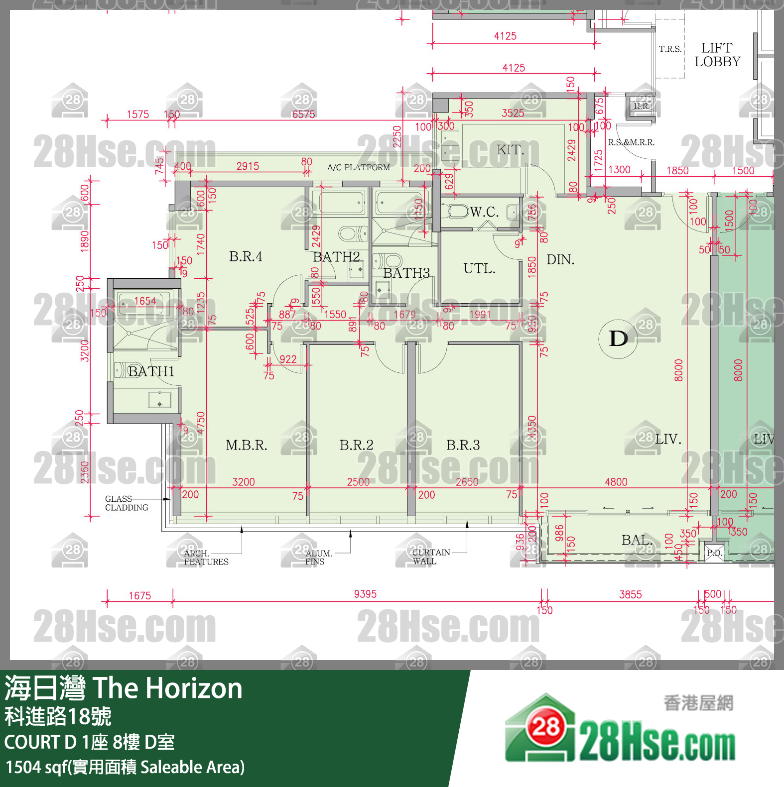 海日灣 大廈COURT D 1座8樓 D室 平面圖