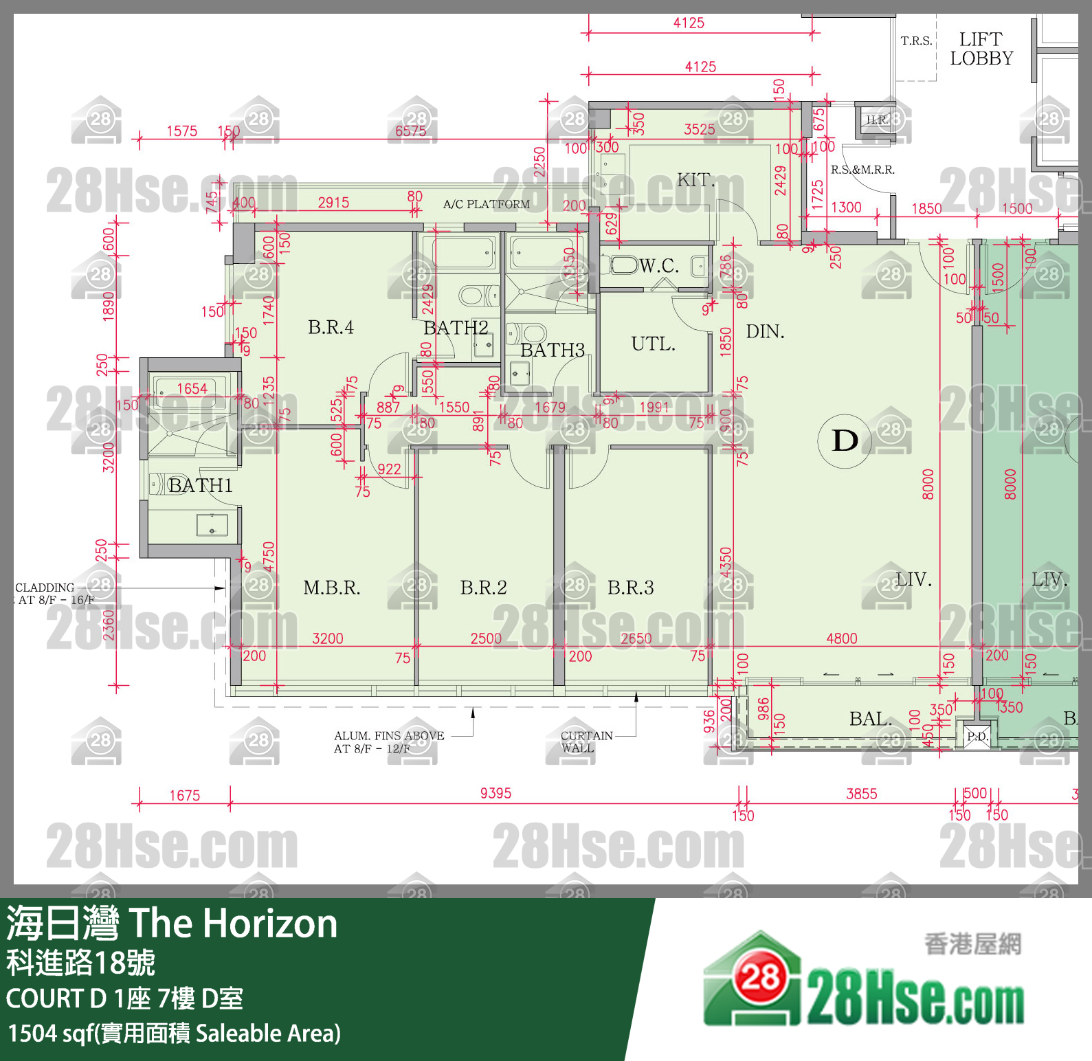 海日灣 大廈 COURT D 1座 7樓 D室 平面圖