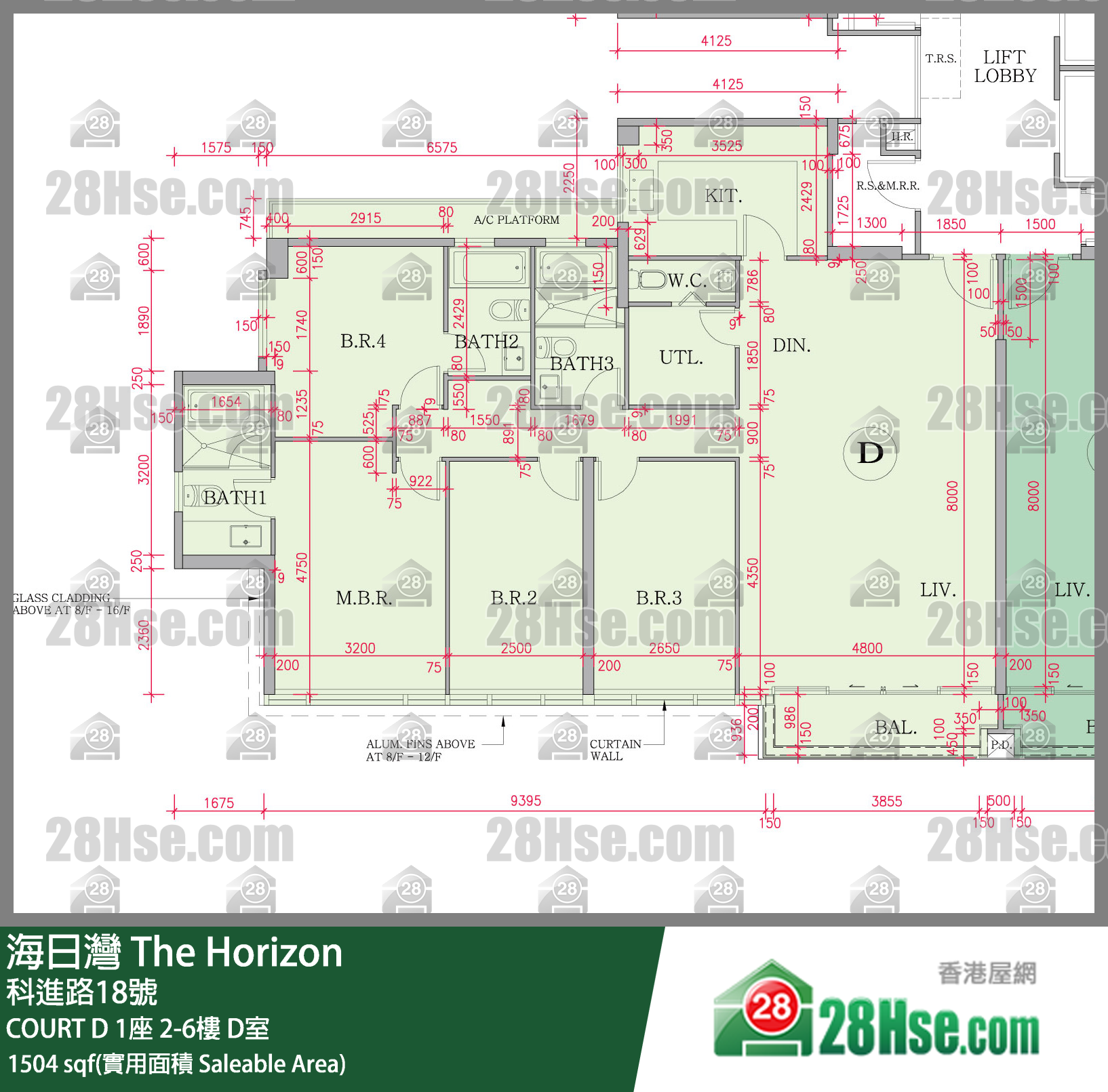 海日灣 大廈 COURT D 1座 3樓 D室 平面圖