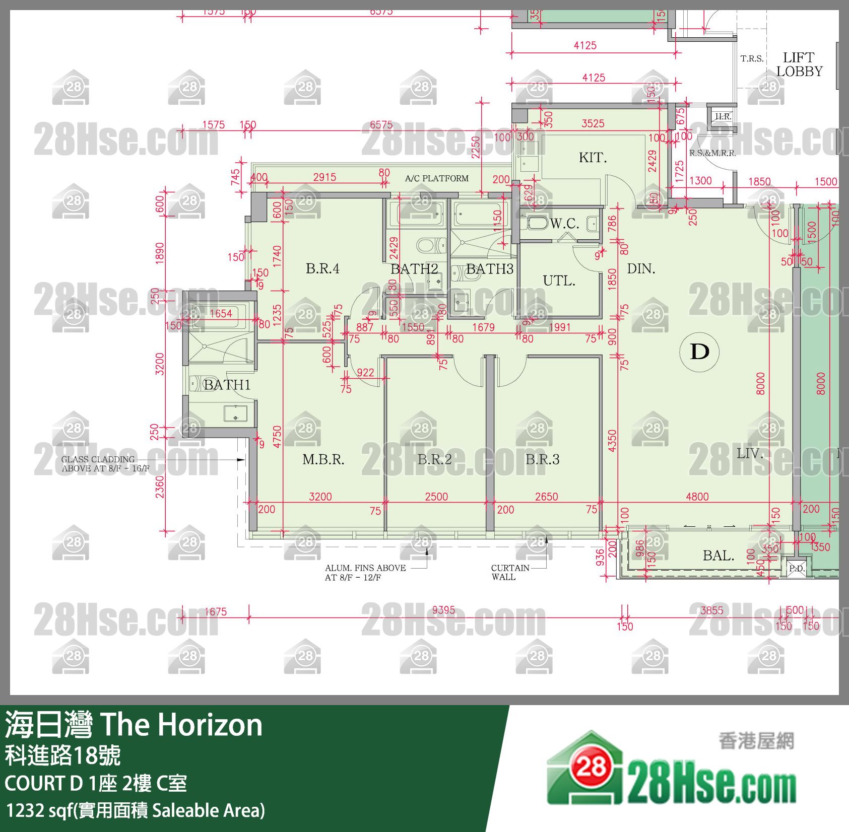 海日灣 大廈COURT D 1座2樓 C室 平面圖