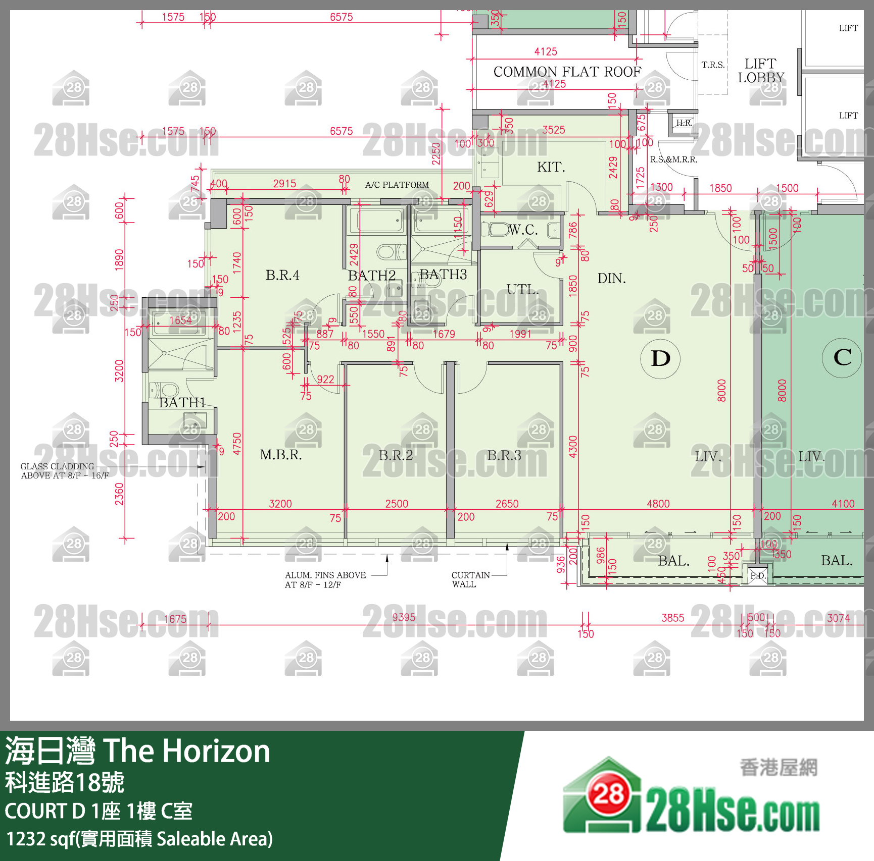海日灣 大廈COURT D 1座1樓 C室 平面圖