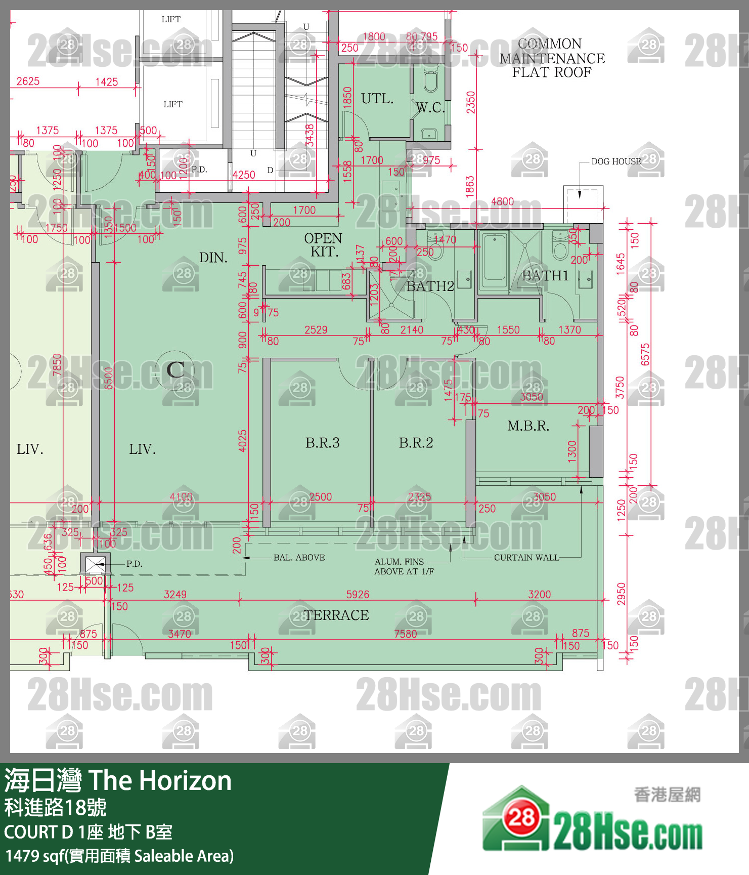 海日灣 大廈 COURT D 1座 B室 平面圖