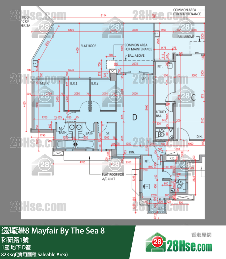 逸瓏灣8 1座 D室 平面圖