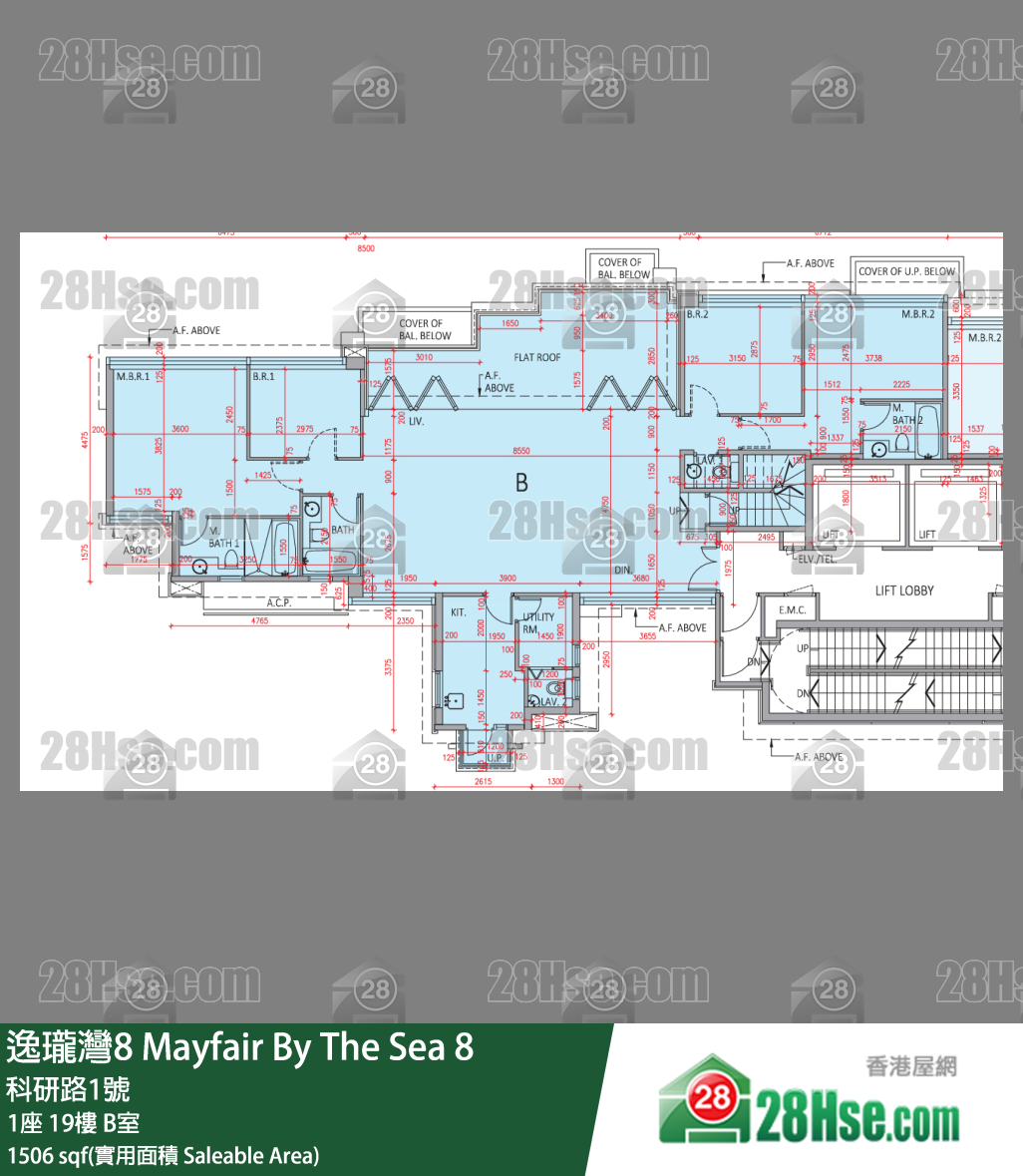 逸瓏灣8 1座 19樓 B室 平面圖