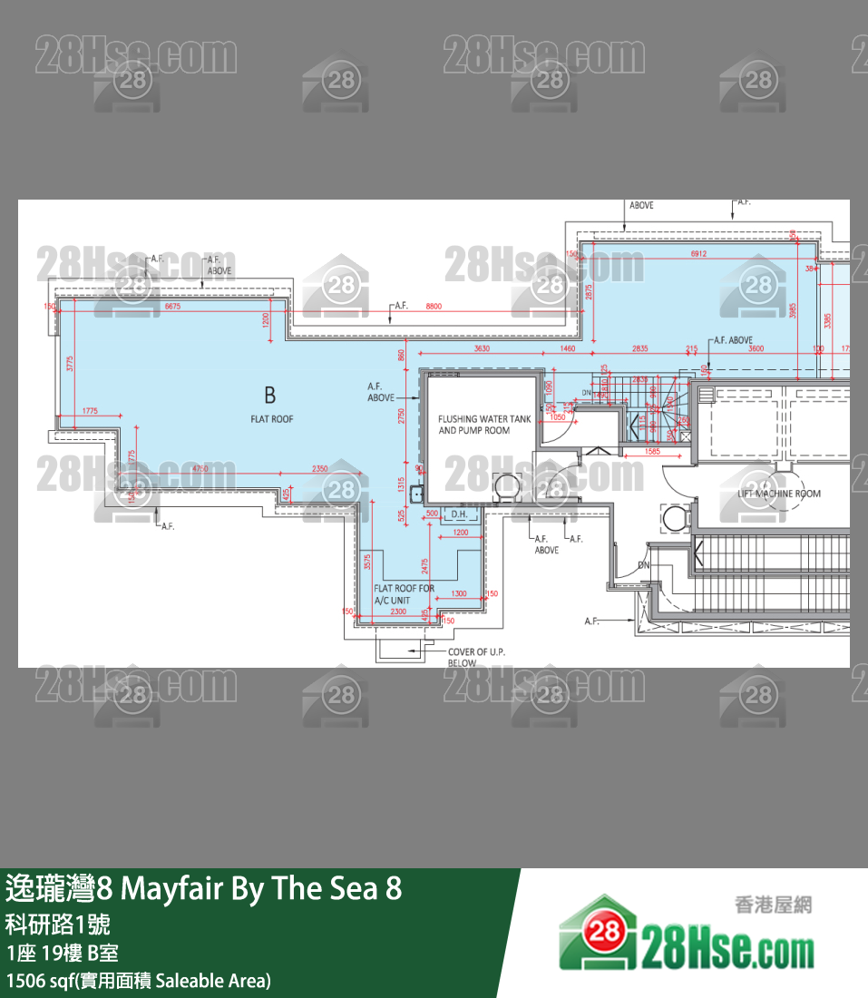 逸瓏灣8 1座 19樓 B室 平面圖