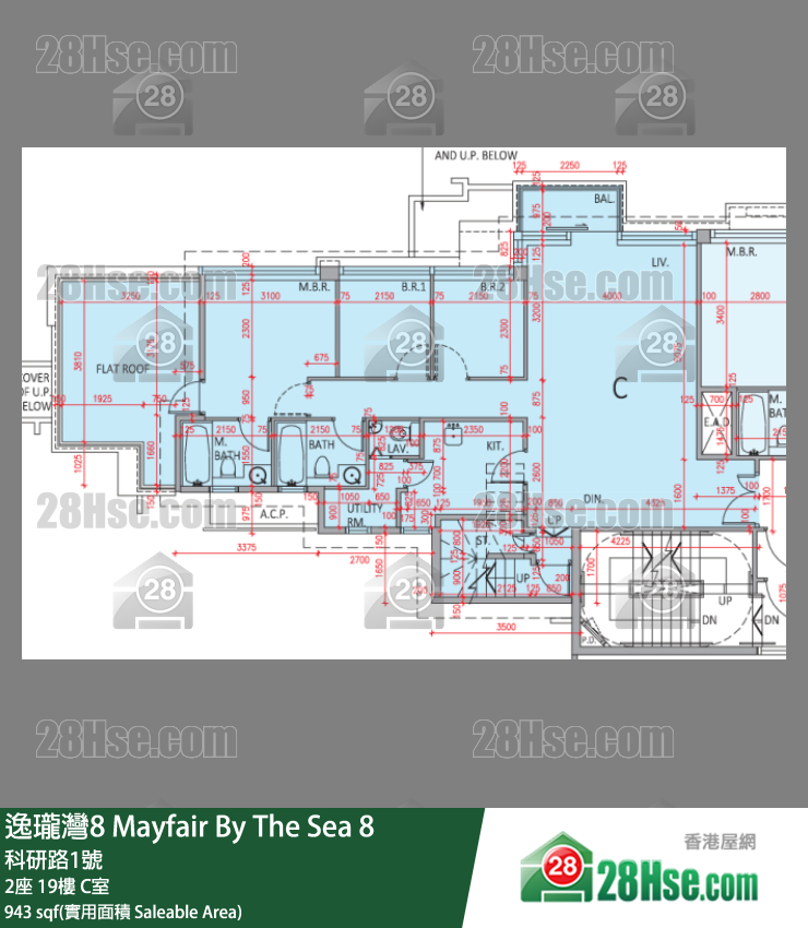 逸瓏灣8 2座 19樓 C室 平面圖