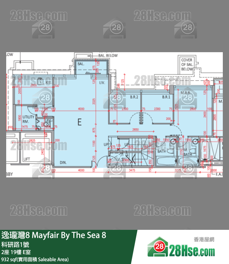 逸瓏灣8 2座 19樓 E室 平面圖