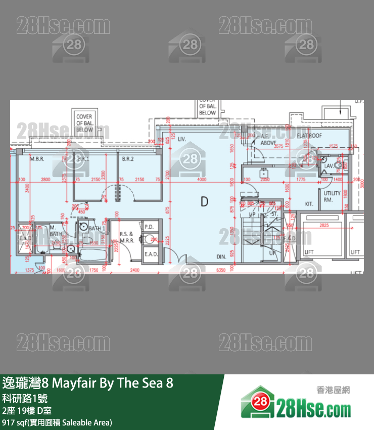 逸珑湾8 2座 19楼 D室 平面图