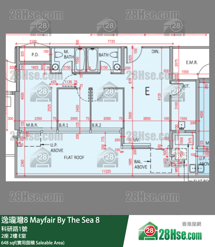 逸瓏灣8 2座 2樓 E室 平面圖