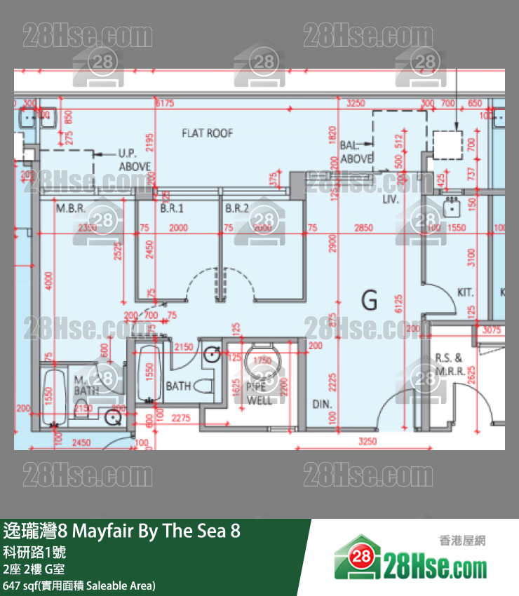 逸瓏灣8 2座 2樓 G室 平面圖