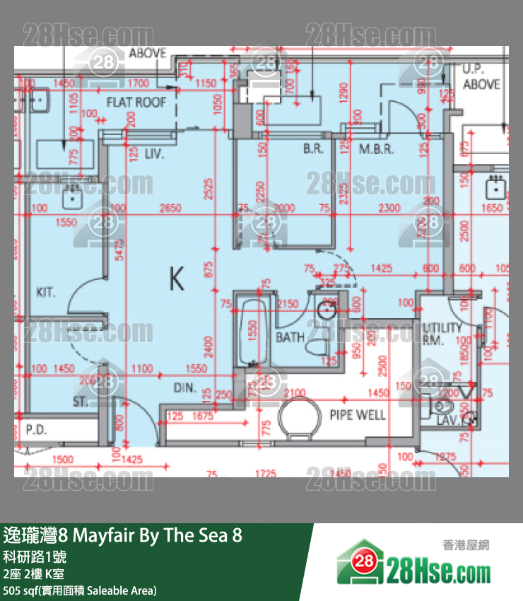 逸瓏灣8 2座 2樓 K室 平面圖