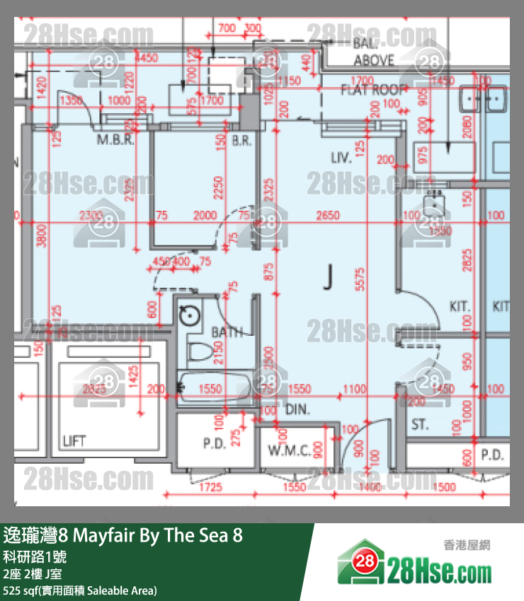 逸瓏灣8 2座 2樓 J室 平面圖