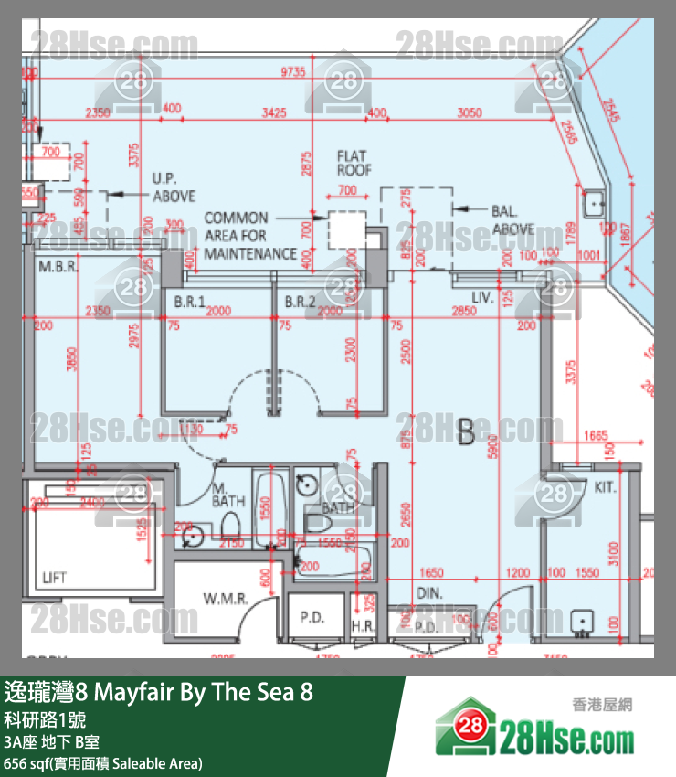 逸瓏灣8 3A座 B室 平面圖