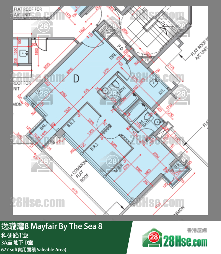 逸瓏灣8 3A座 D室 平面圖