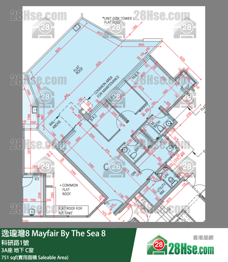 逸瓏灣8 3A座 C室 平面圖