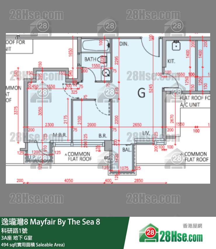 逸瓏灣8 3A座 G室 平面圖