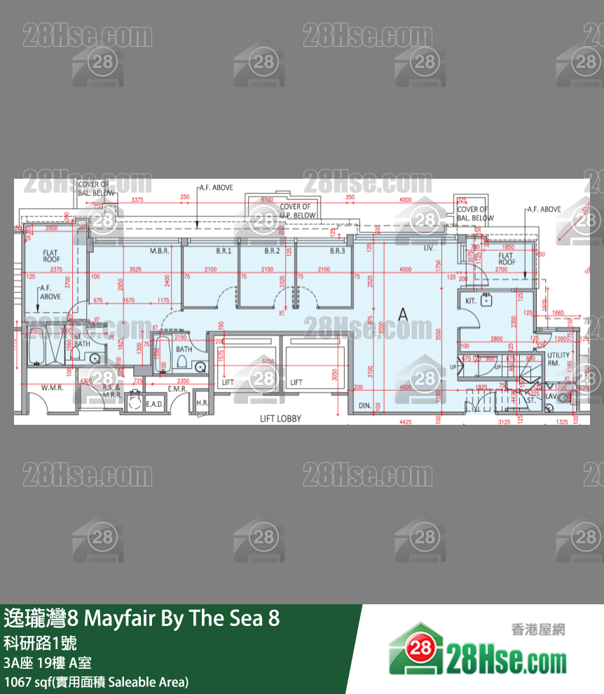 逸瓏灣8 3A座 19樓 A室 平面圖