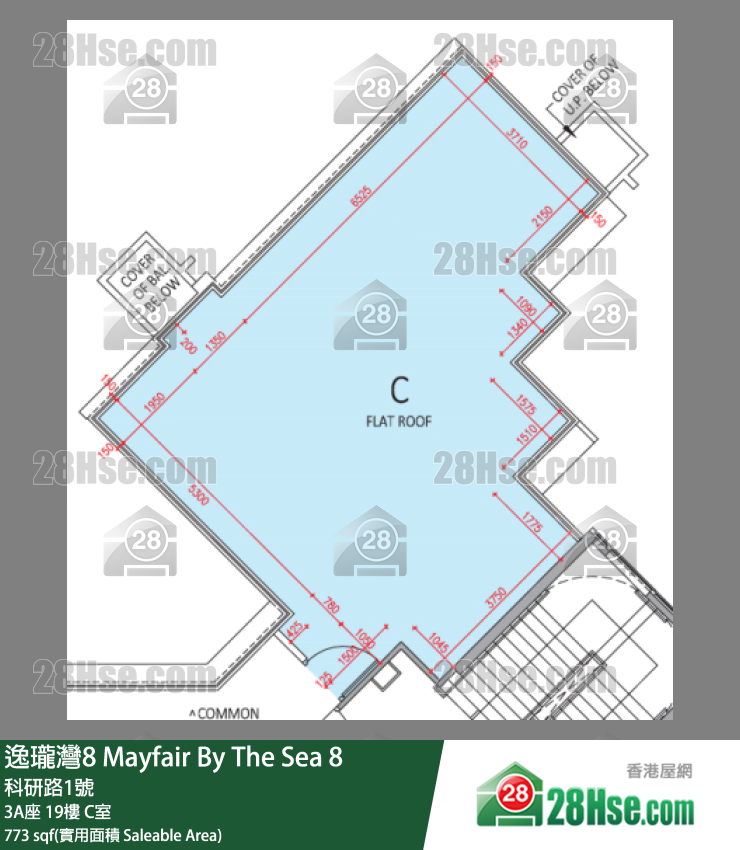 逸瓏灣8 3A座 19樓 C室 平面圖