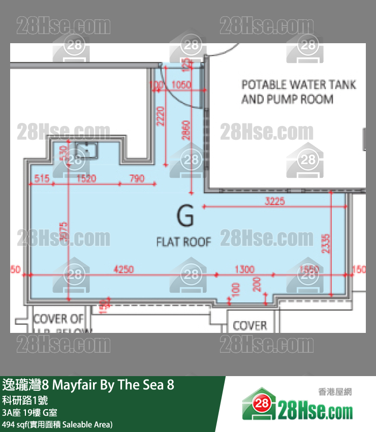 逸瓏灣8 3A座 19樓 G室 平面圖