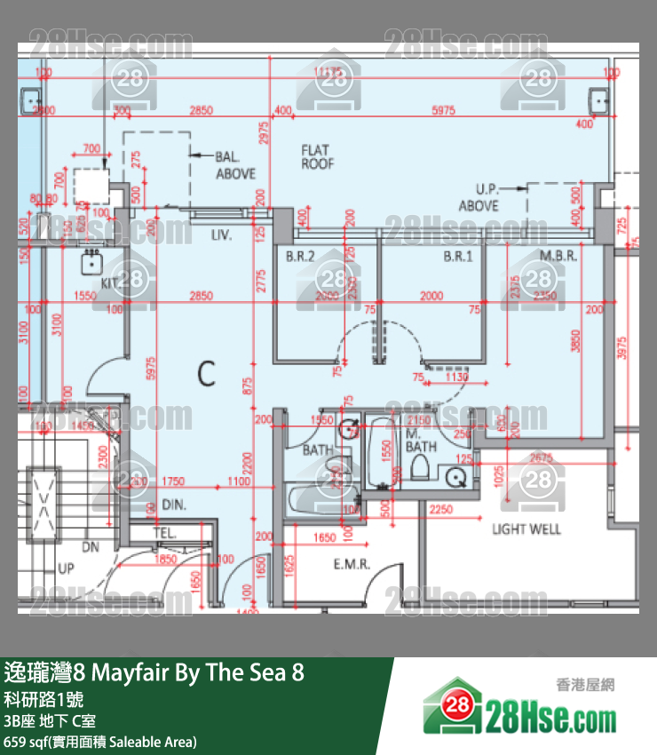 逸瓏灣8 3B座 C室 平面圖