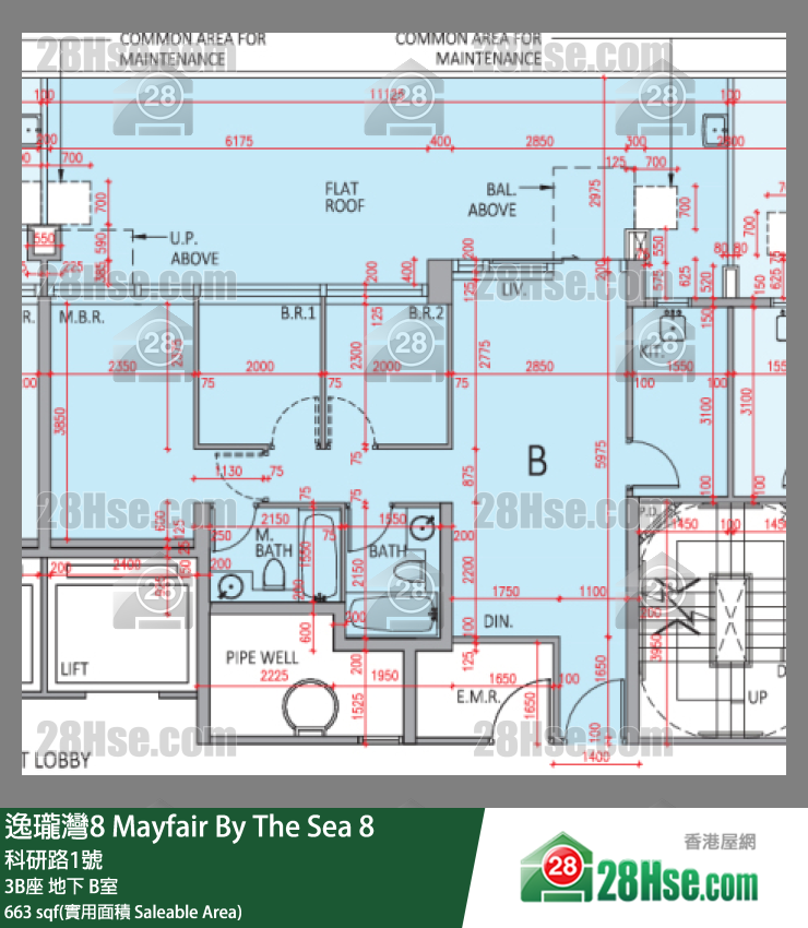 逸瓏灣8 3B座 B室 平面圖