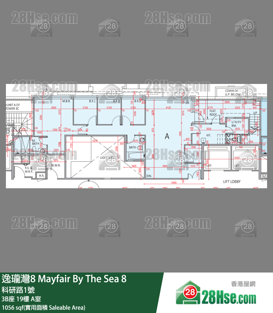 逸瓏灣8 3B座 19樓 A室 平面圖