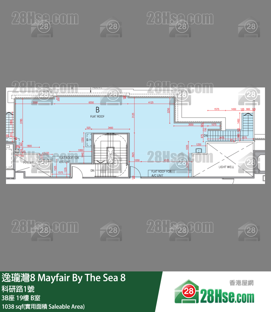 逸瓏灣8 3B座 19樓 B室 平面圖