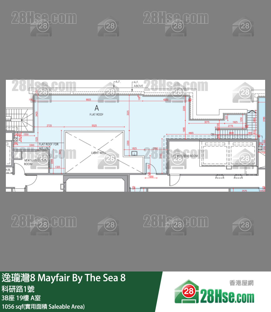 逸瓏灣8 3B座 19樓 A室 平面圖