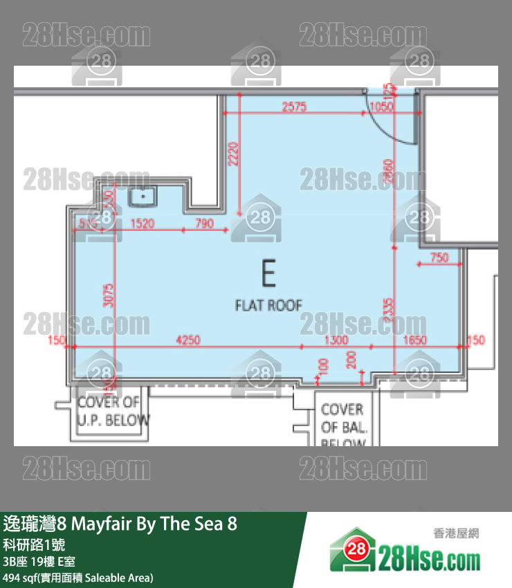 逸瓏灣8 3B座 19樓 E室 平面圖
