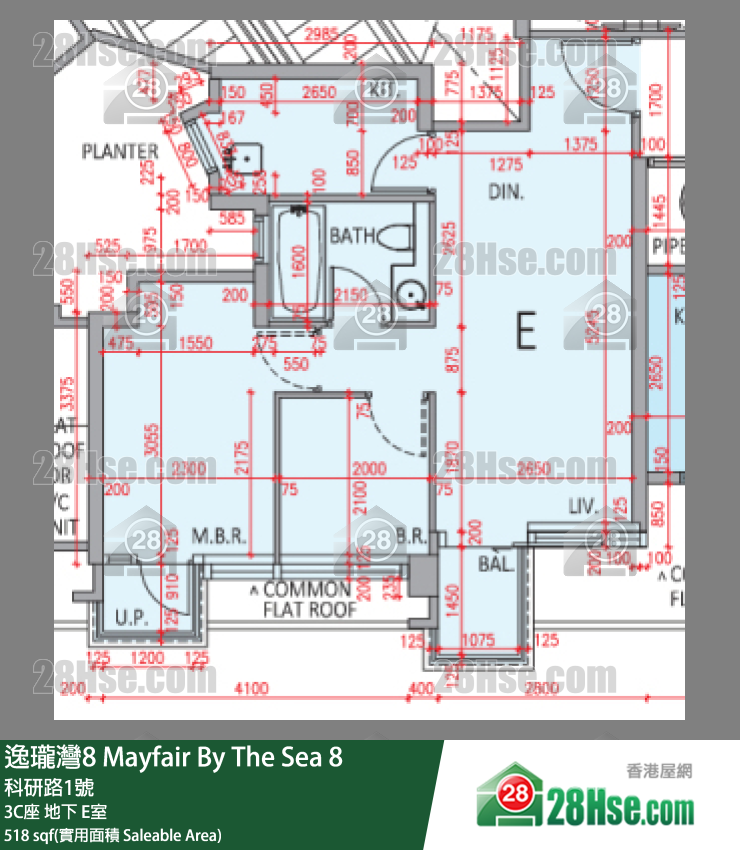 逸瓏灣8 3C座 E室 平面圖