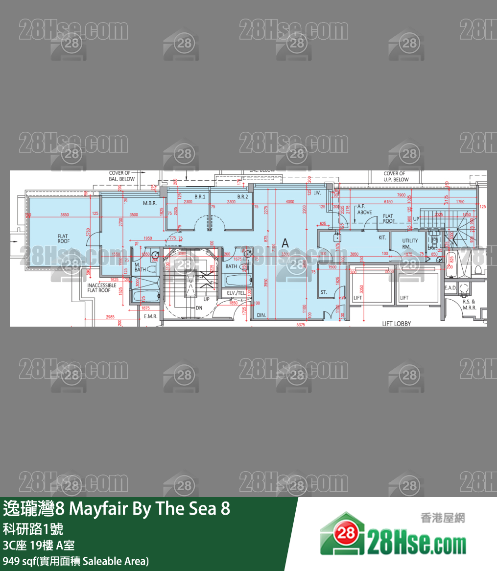 逸瓏灣8 3C座 19樓 A室 平面圖
