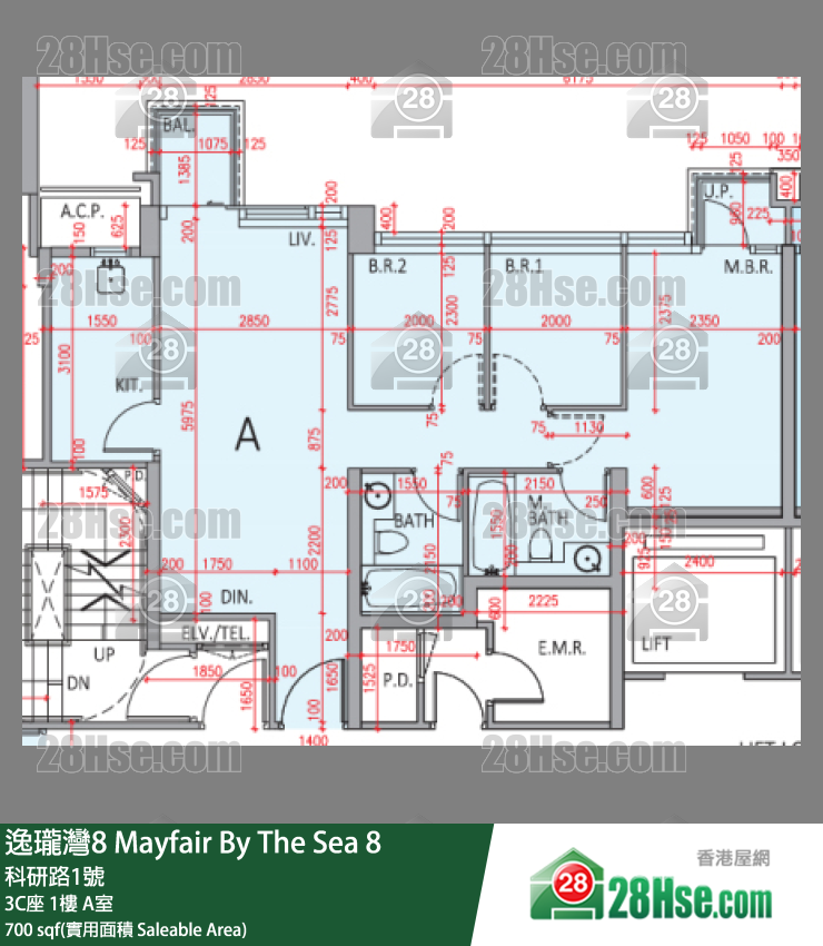 逸瓏灣8 3C座 1樓 A室 平面圖