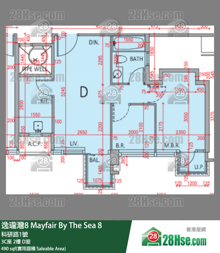 逸珑湾8 3C座 2楼 D室 平面图