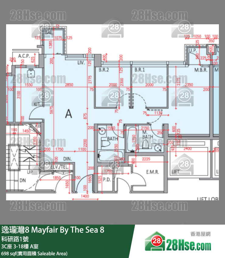 逸珑湾8 单位平面图(由 28Hse 提供)