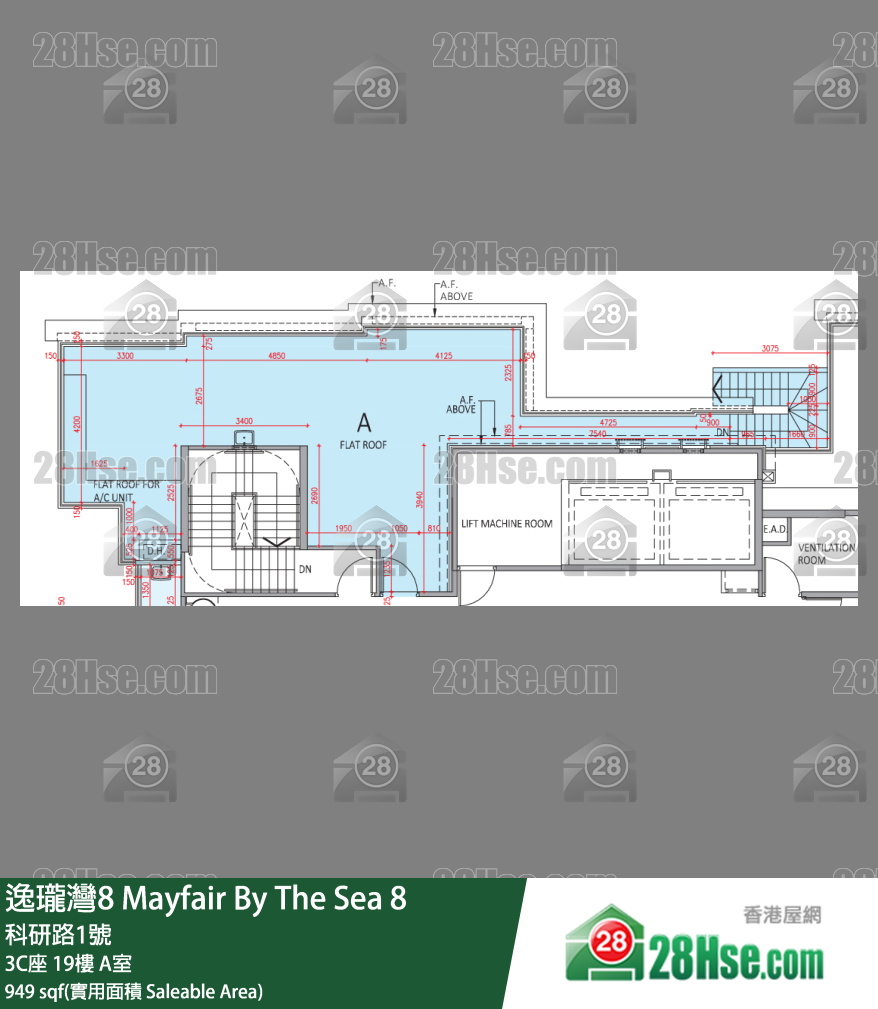 逸瓏灣8 3C座 19樓 A室 平面圖