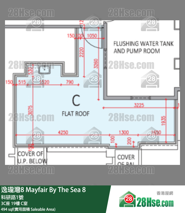 逸瓏灣8 3C座 19樓 C室 平面圖