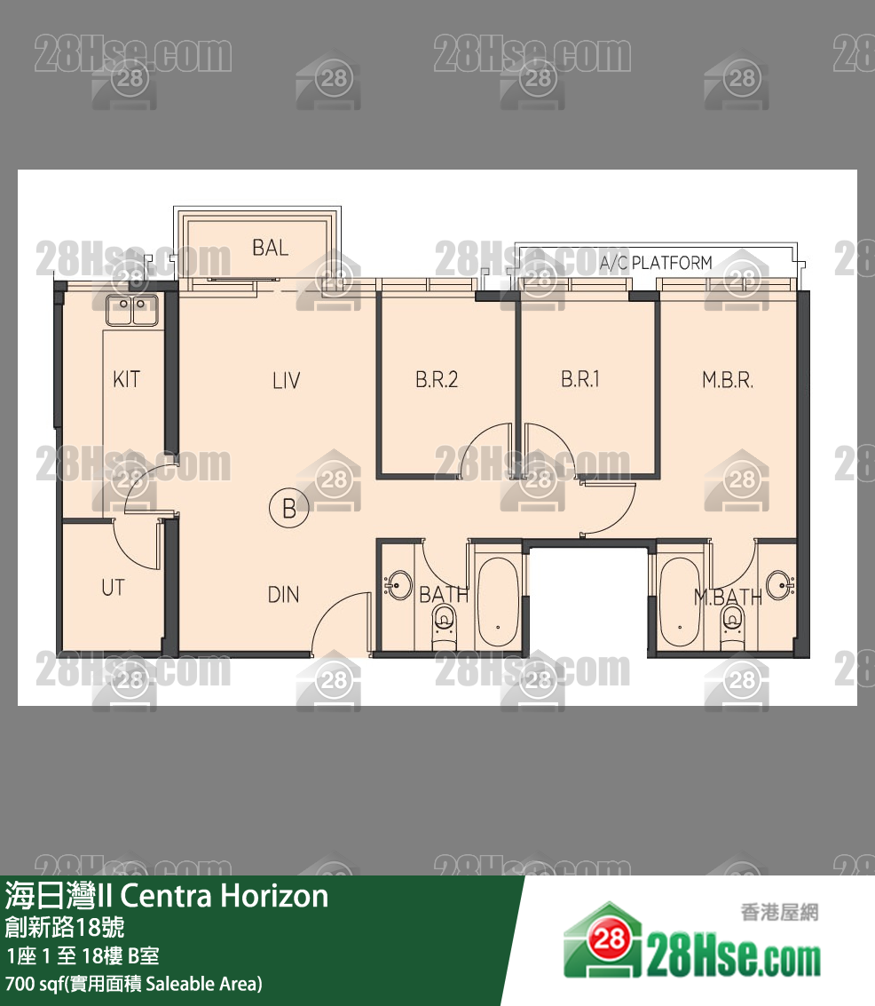 海日湾 II 单位平面图(由 28Hse 提供)