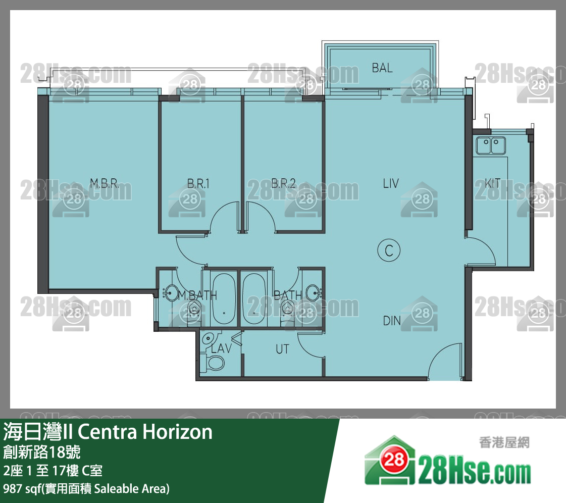 海日湾 II 单位平面图(由 28Hse 提供)