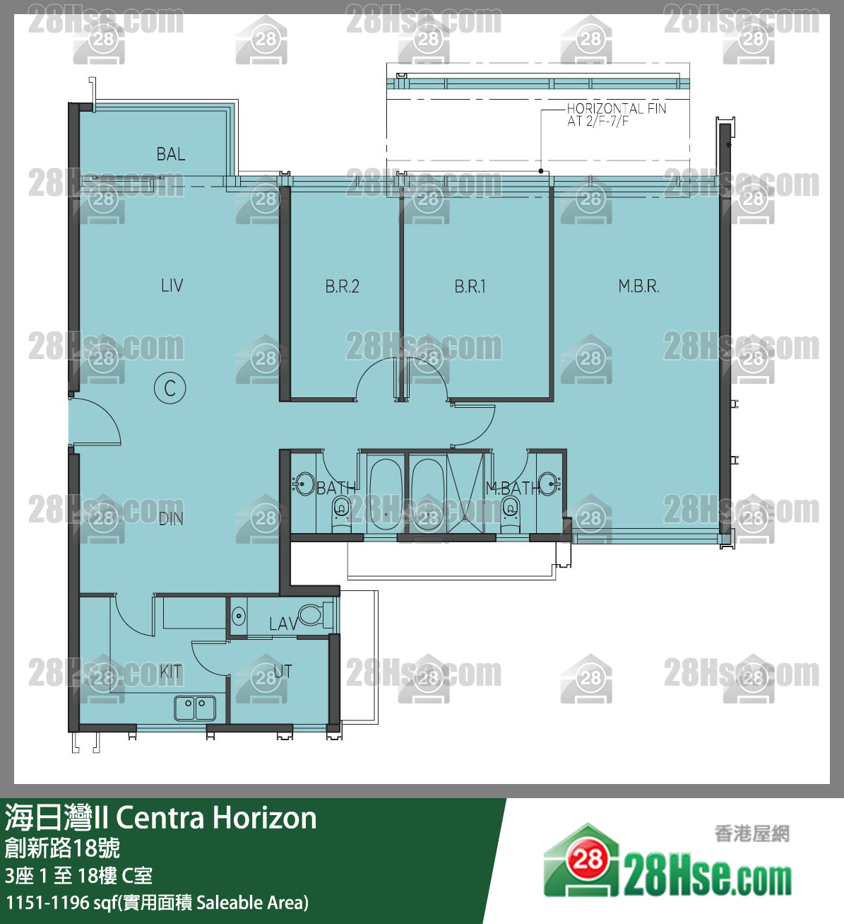 海日灣 II 3座3樓 C室 平面圖