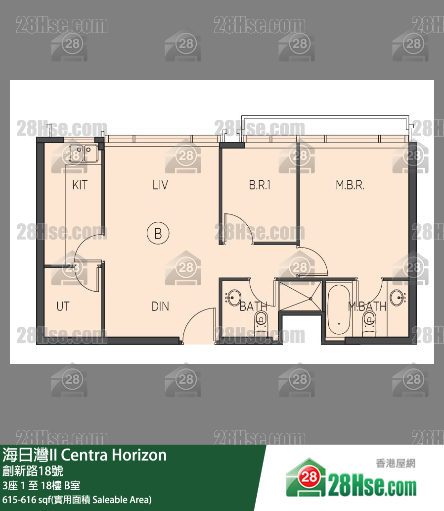 海日灣 II 3座 7樓 B室 平面圖
