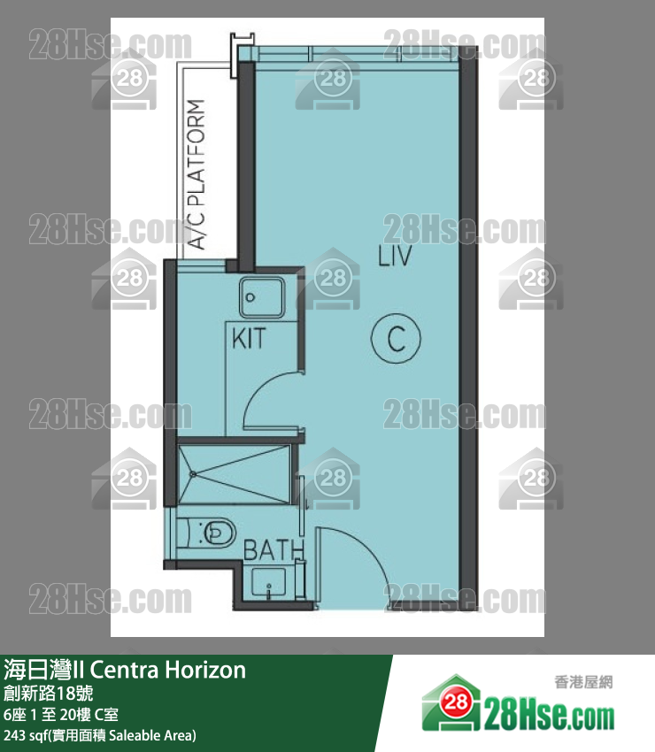 海日灣 II 6座 2樓 C室 平面圖