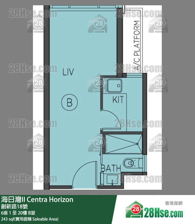 海日灣 II 6座 6樓 B室 平面圖