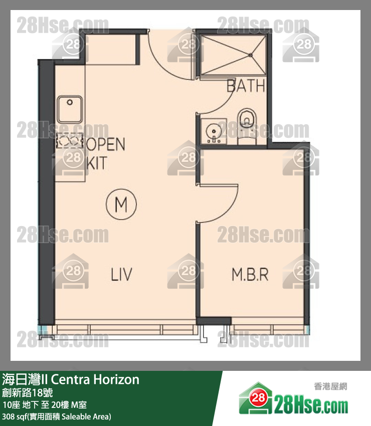 海日湾 II 10座 18楼 M室 平面图