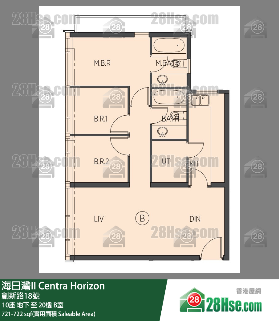 海日灣 II 10座 6樓 B室 平面圖