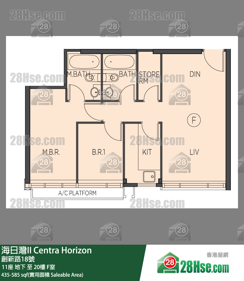 海日灣 II 11座 5樓 F室 平面圖