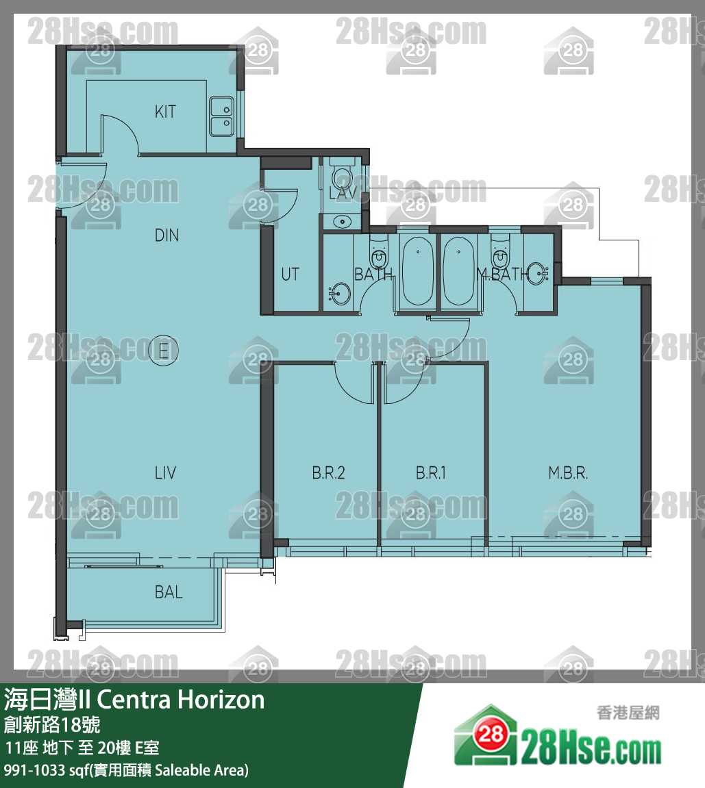 海日灣 II 11座 5樓 E室 平面圖